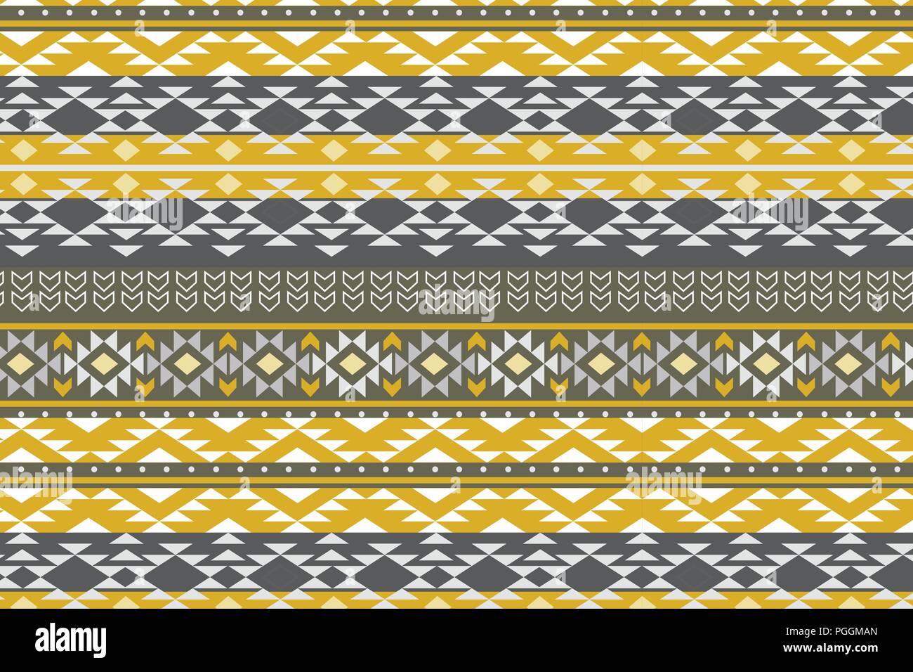navajo vintage tribal seamless pattern, hand drawn Stock Vector