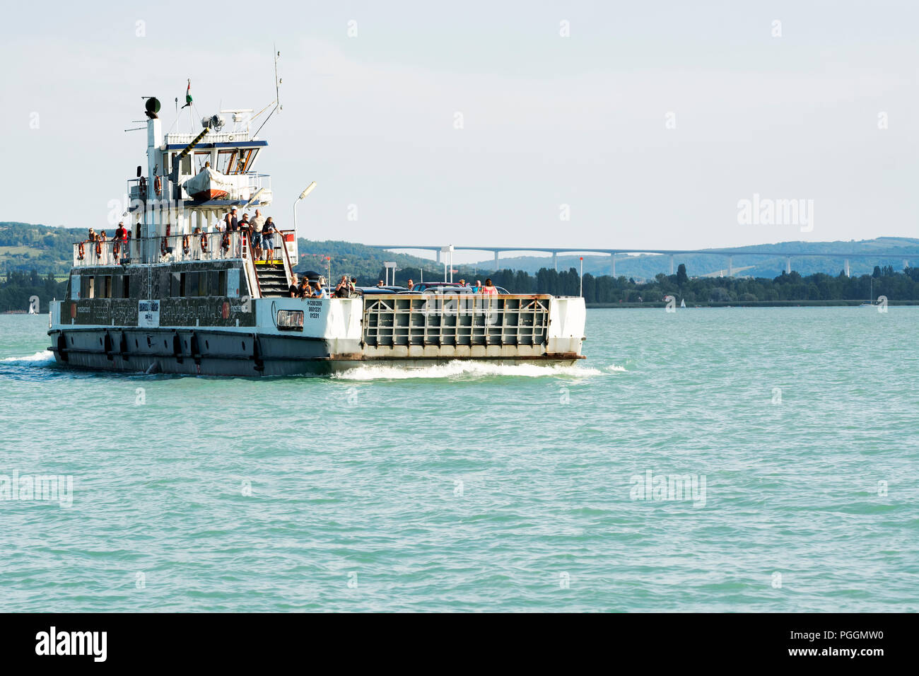 Ferry ship on Lake Balaton in 14. July 2018 at Tihany ( Hungary Stock Photo  - Alamy