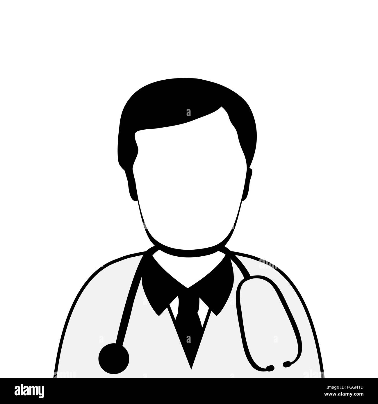 Silhouette of doctor  Stock Vector