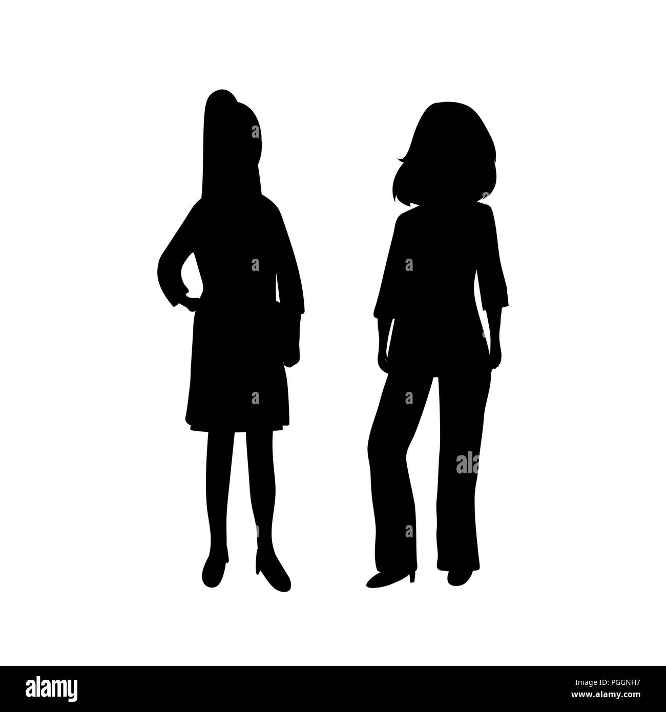 Female business woman silhouettes  Stock Vector