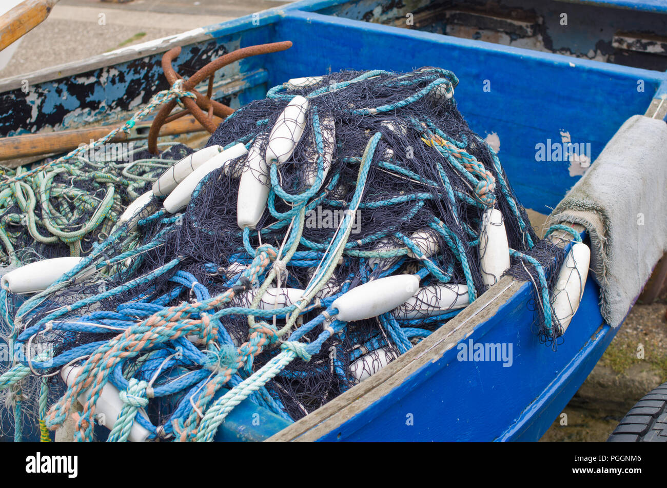 Fishing nets in Fishing Boat Stock Photo Alamy