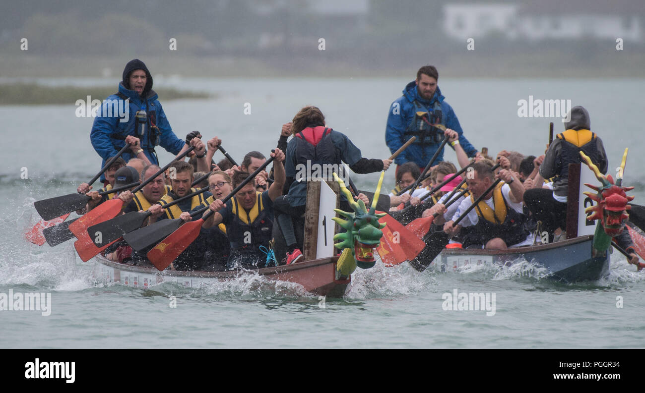 Dragon Boat Racing - River Adur, Shoreham-by-sea. Sunday 26th August 2018 Stock Photo