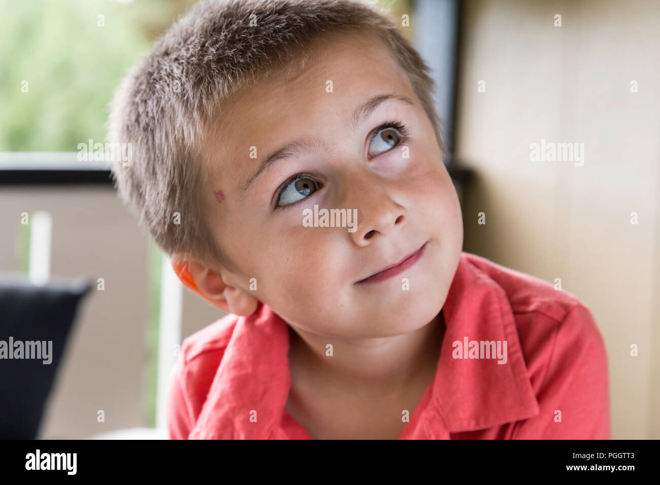 Five Year Old Boy, Mt, USA Stock Photo