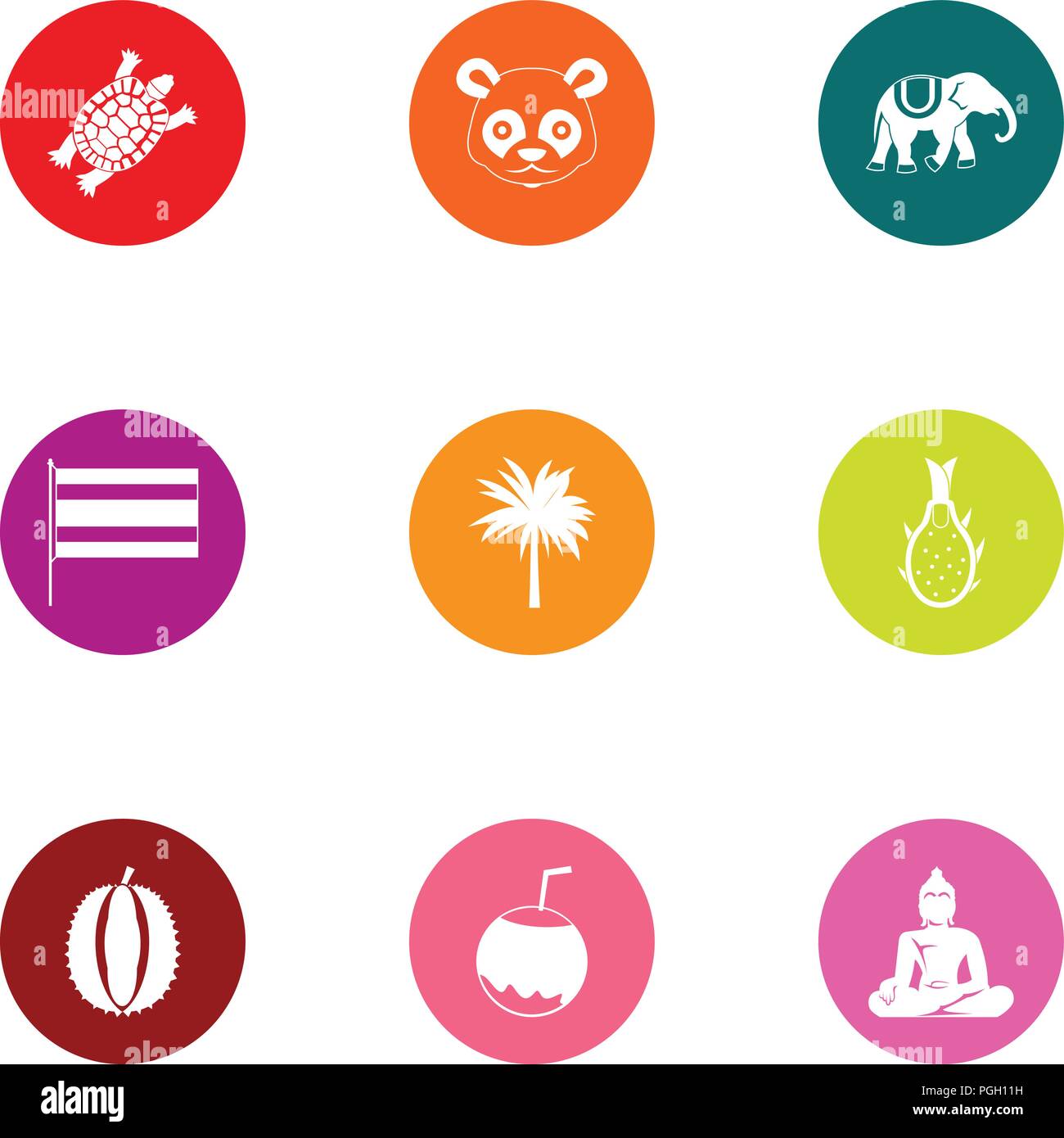 Jungle life icons set, flat style Stock Vector Image & Art - Alamy