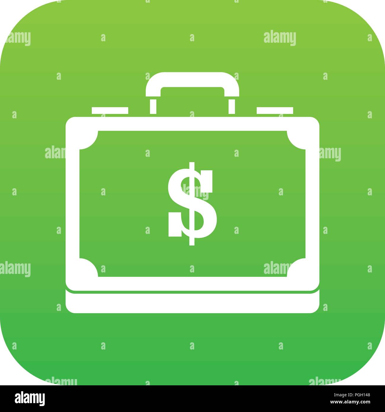 Briefcase full of money icon digital green Stock Vector Image & Art - Alamy