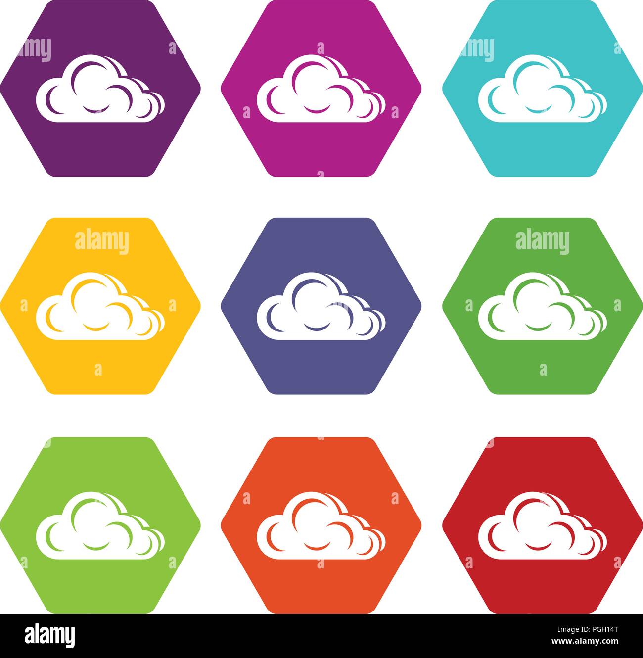 Art cloud icons set 9 vector Stock Vector Image & Art - Alamy