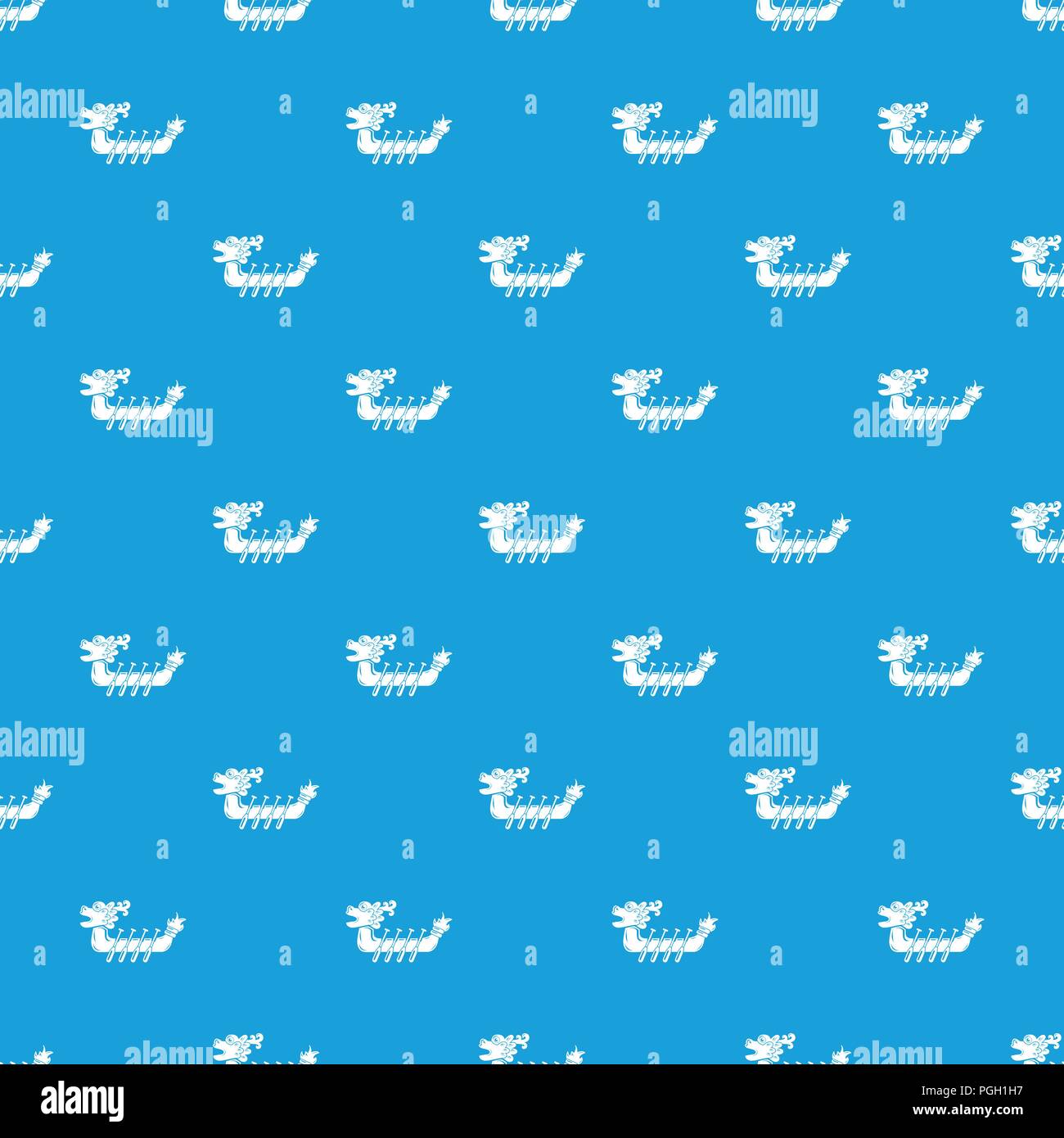Dragon boat pattern vector seamless blue Stock Vector