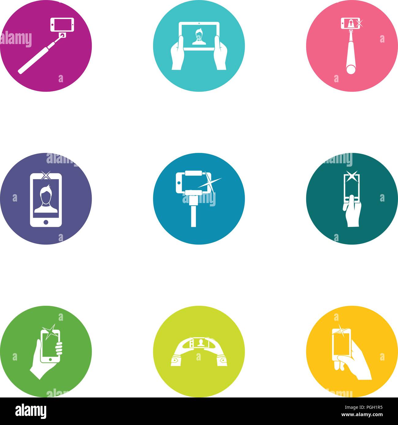 Tourist photo icons set, flat style Stock Vector Image & Art - Alamy