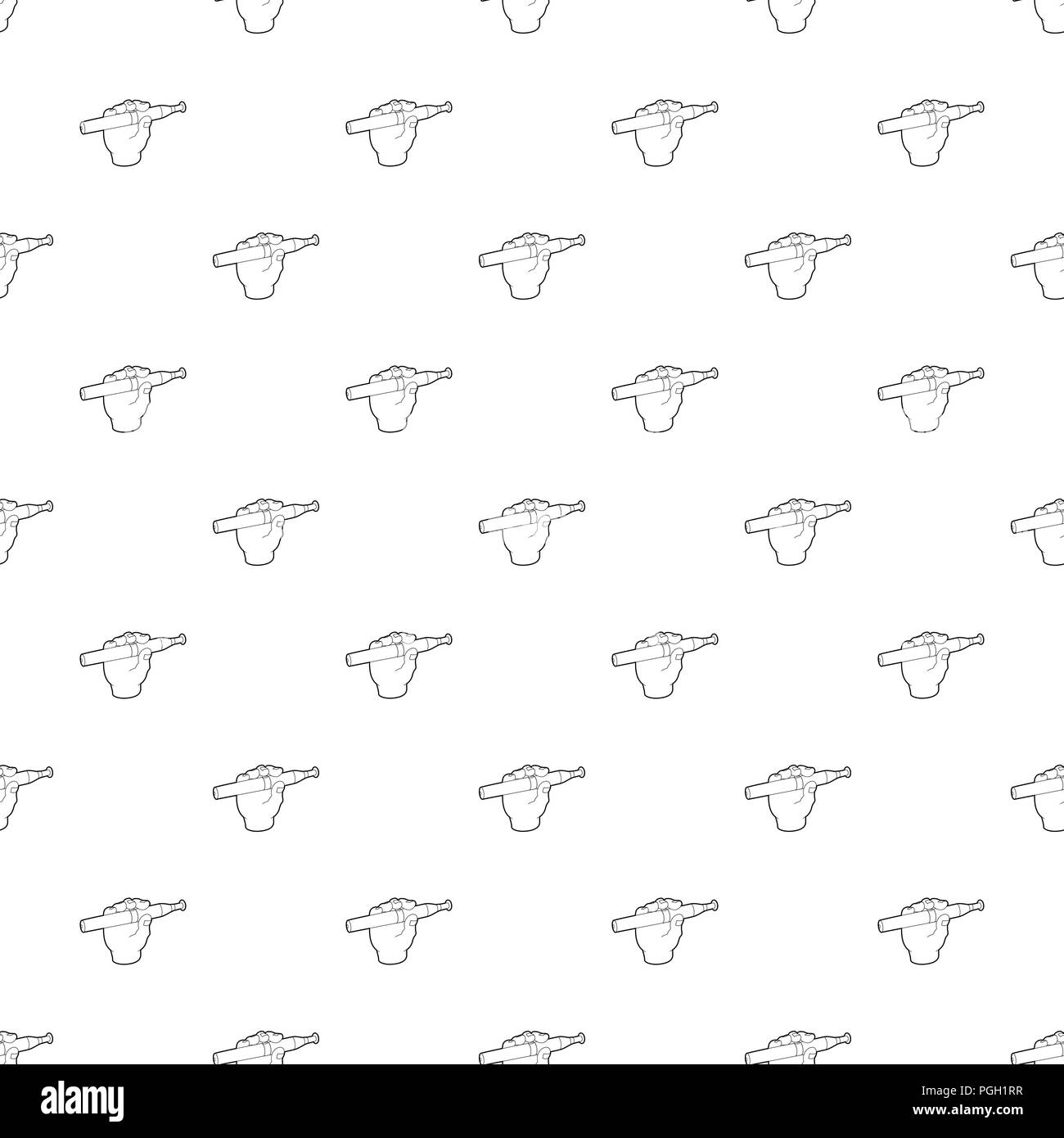 Hand holding e-cigarette icon, outline style Stock Vector