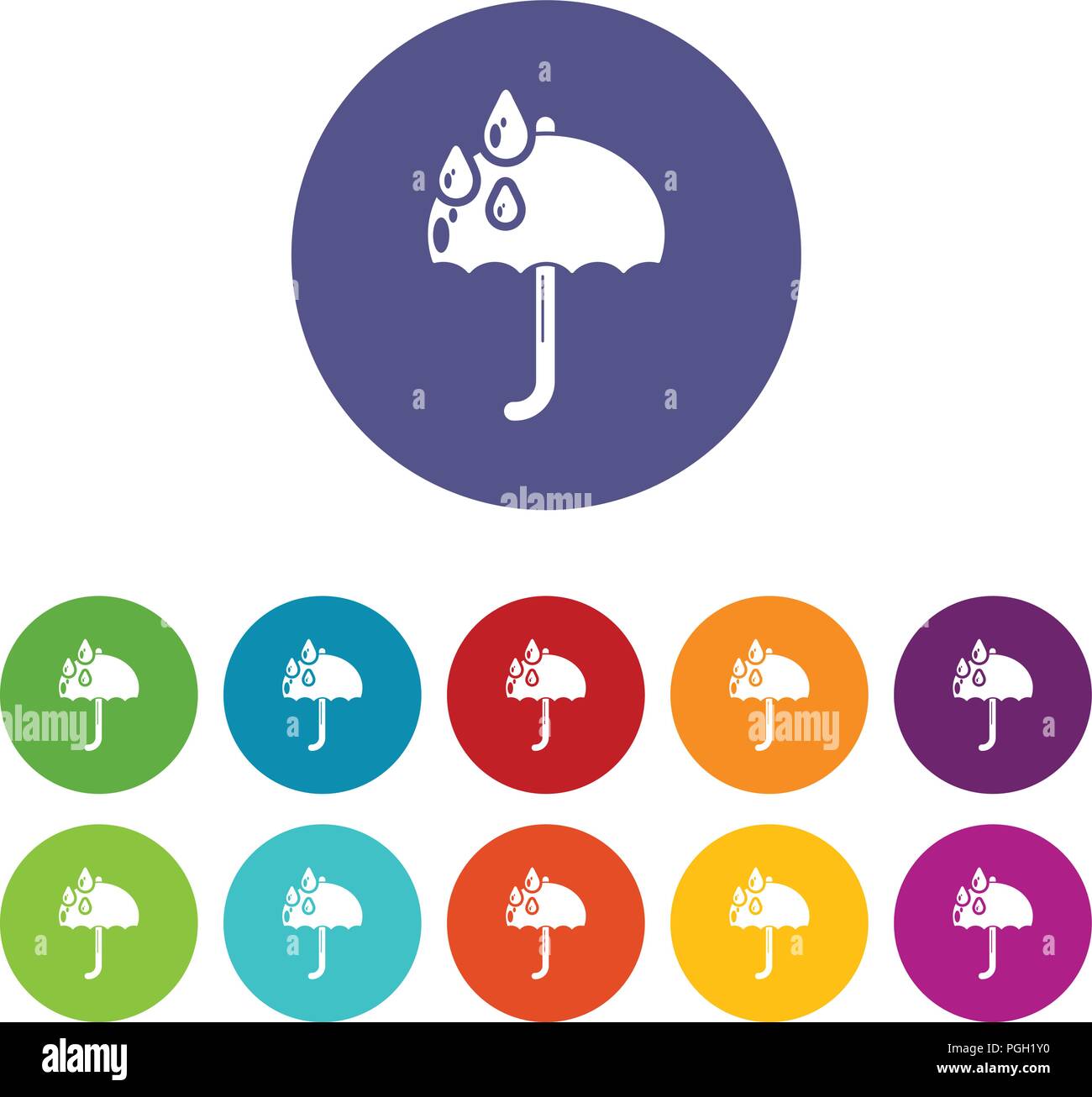 Umbrella icons set vector color Stock Vector Image & Art - Alamy