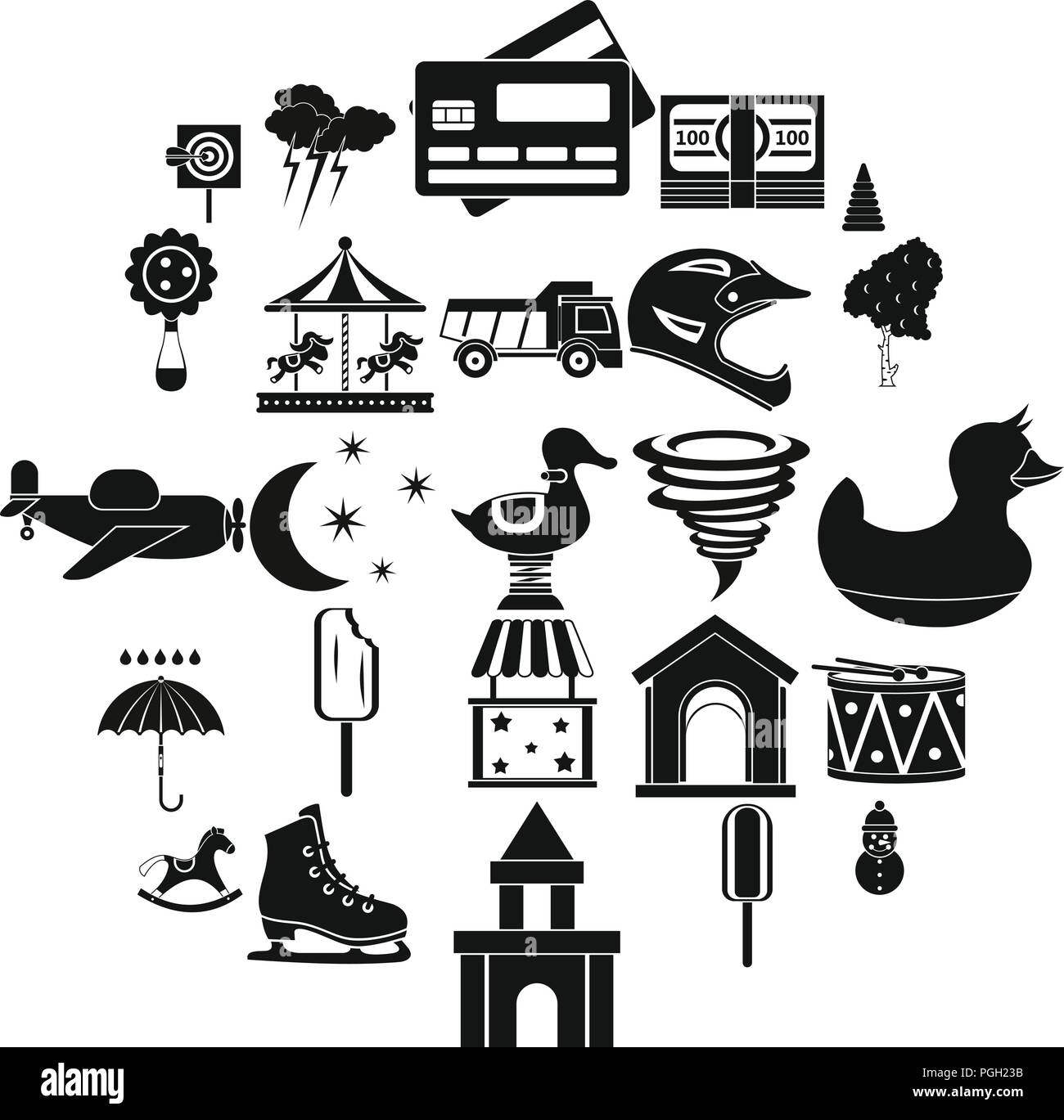 Childrens park icons set, simple style Stock Vector Image & Art - Alamy