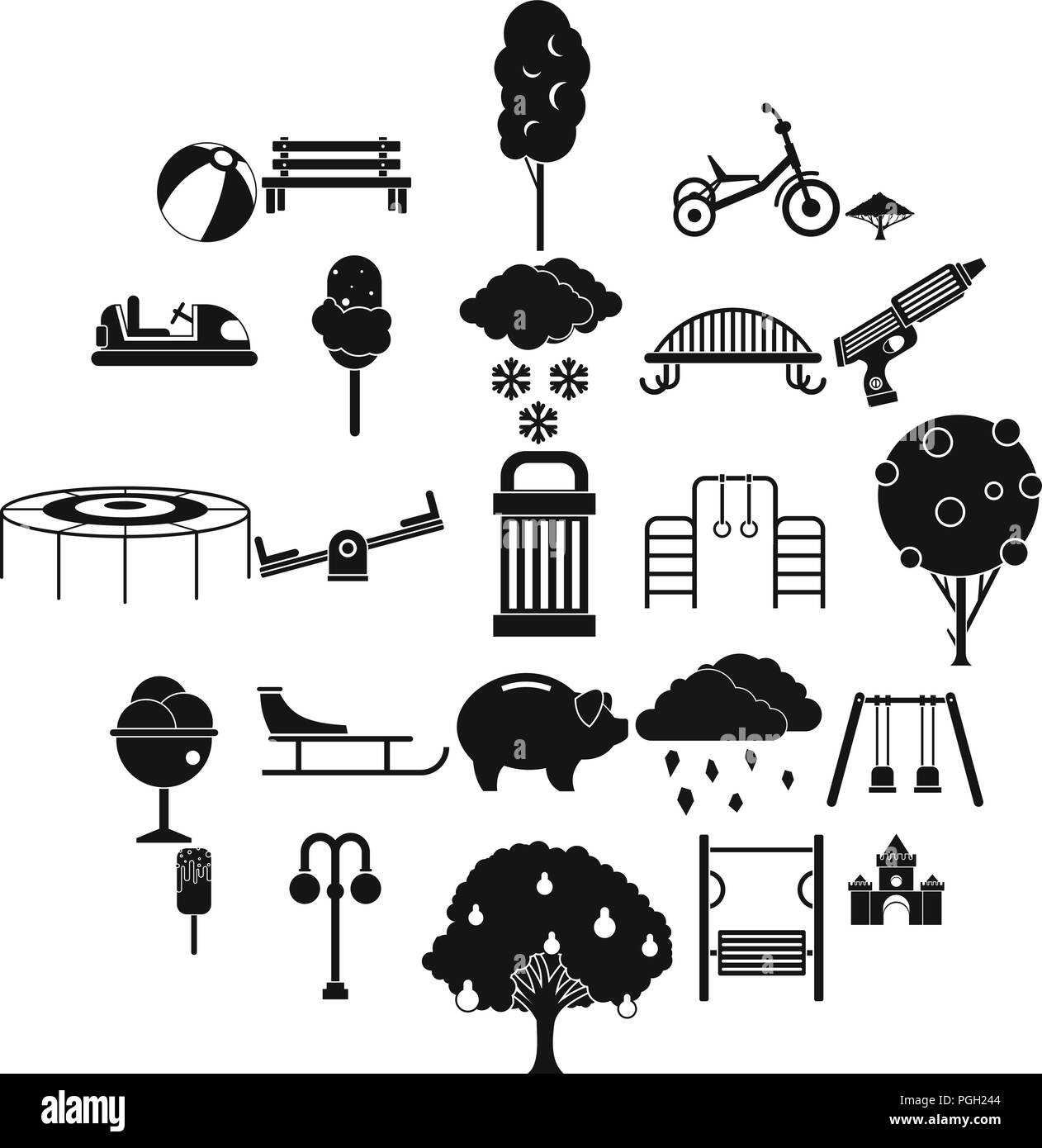 Big park icons set, simple style Stock Vector Image & Art - Alamy