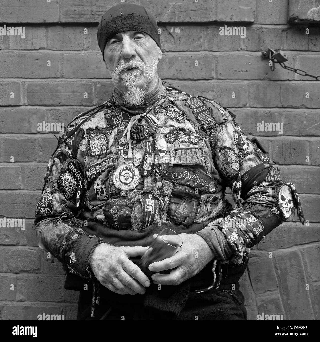 Iron Maiden fans outside Voodoo before gig at SSE Arena, Belfast Stock Photo