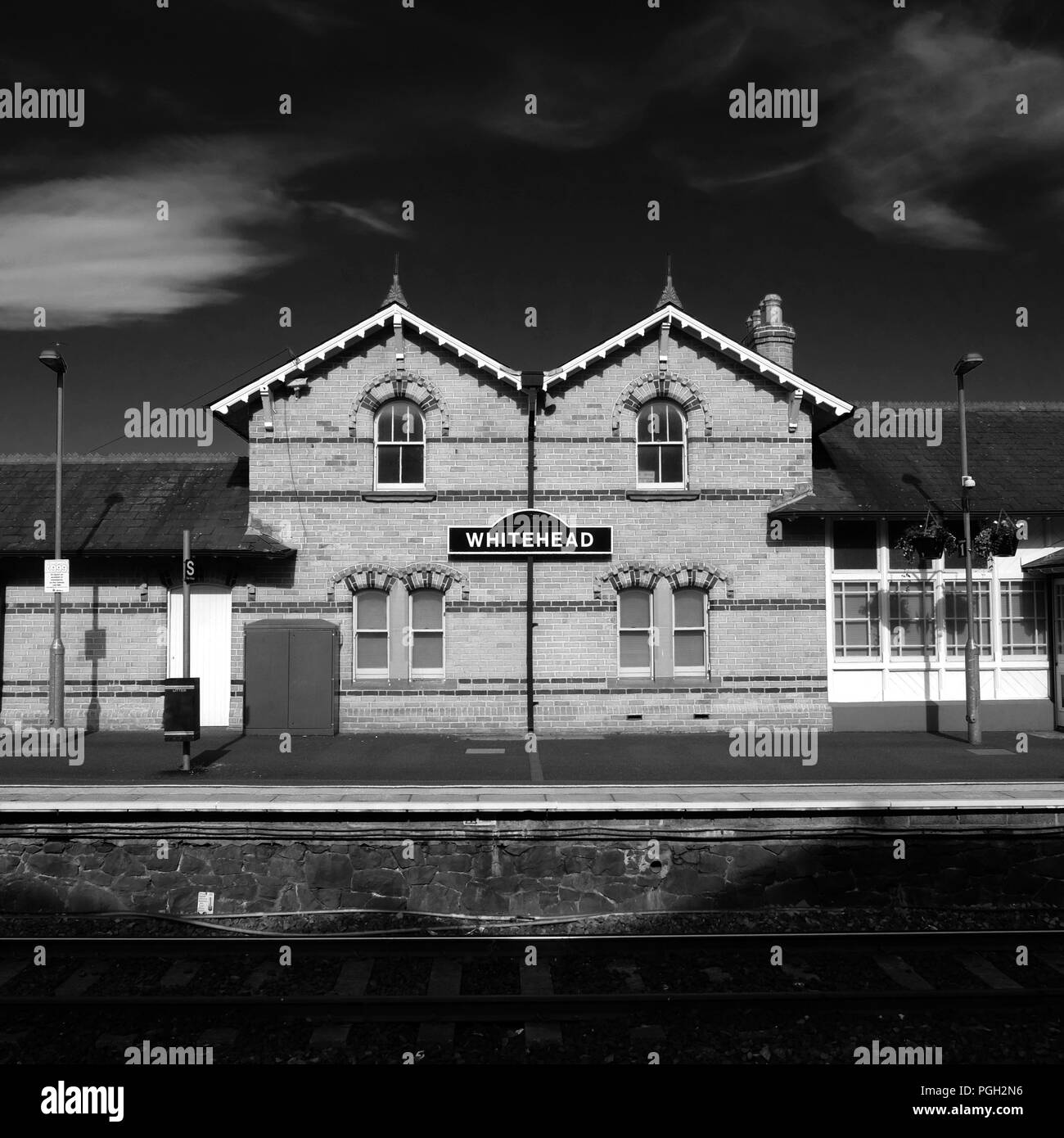 Railway station, Whitehead, County Antrim. Stock Photo