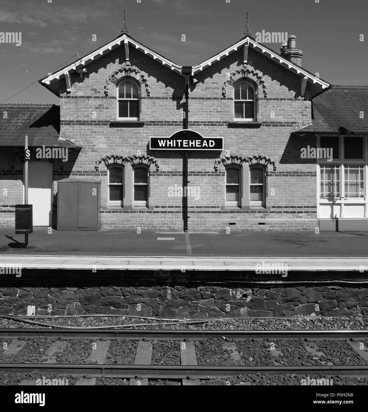 Railway station, Whitehead, County Antrim. Stock Photo