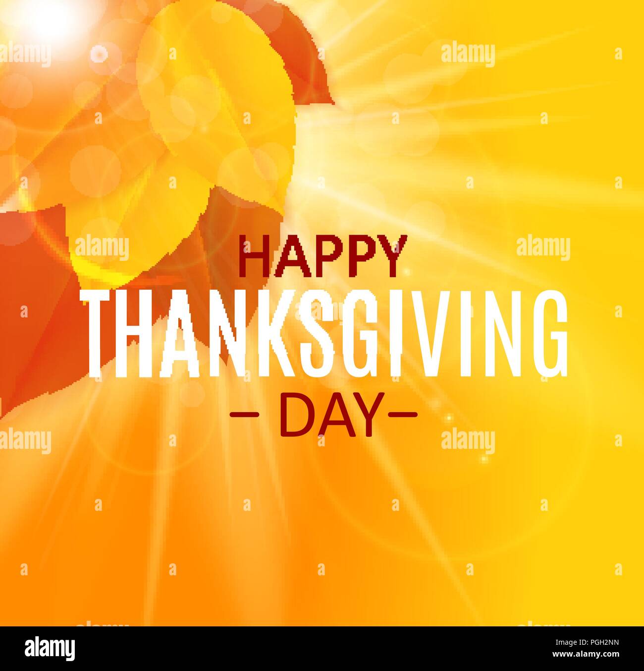 Happy Thanksgiving Day Background with Shiny Autumn Natural Leaves ...