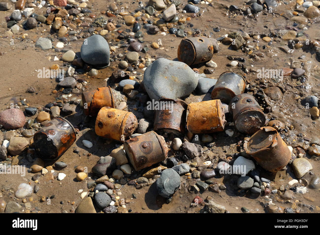 Rp3 Rockets Remains of second world war British RP3 3 cinch rocket projectiles on ...