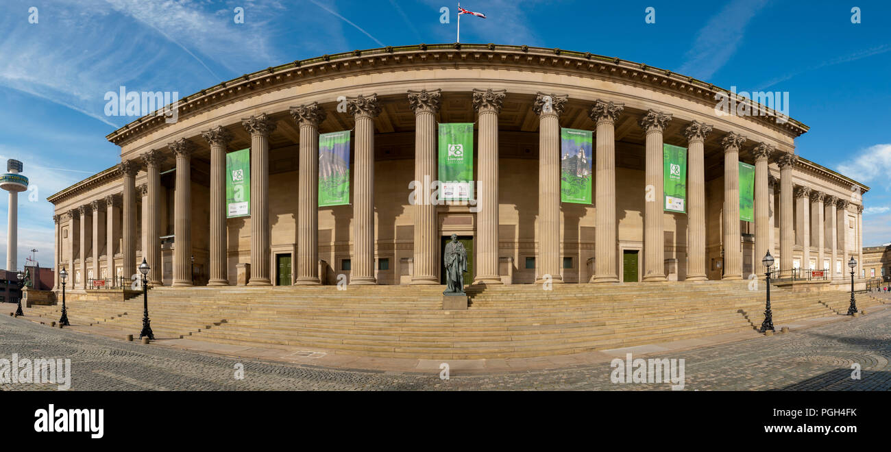 St Georges Hall Liverpool. Panoramic distorted. Stock Photo