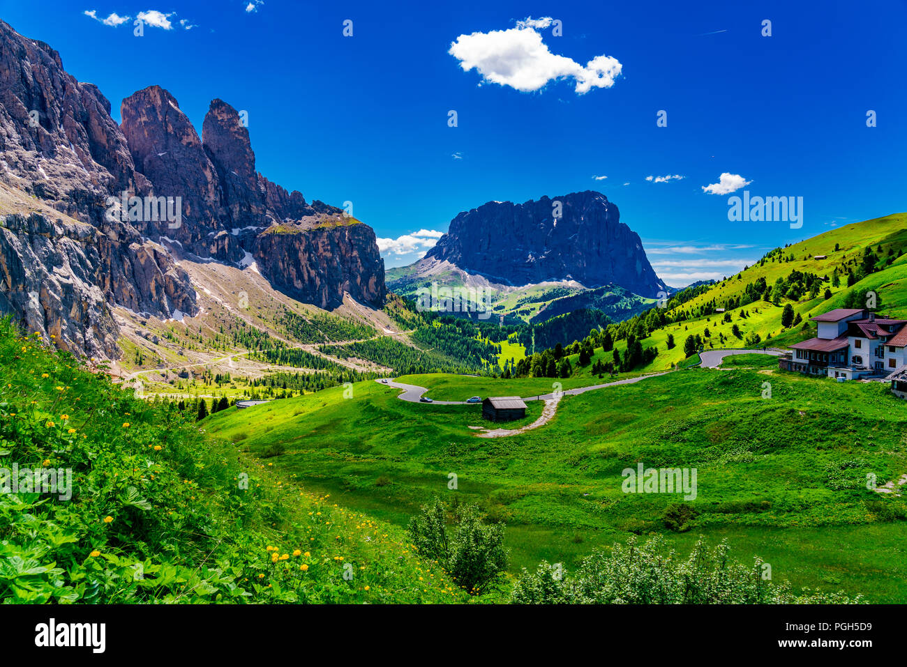Image Tress Way image beautiful image beautiful image beautiful image beautiful image beautiful image beautiful image beautiful image beautiful - View of the beautiful Dolomites at the Gardena Pass with the road ...