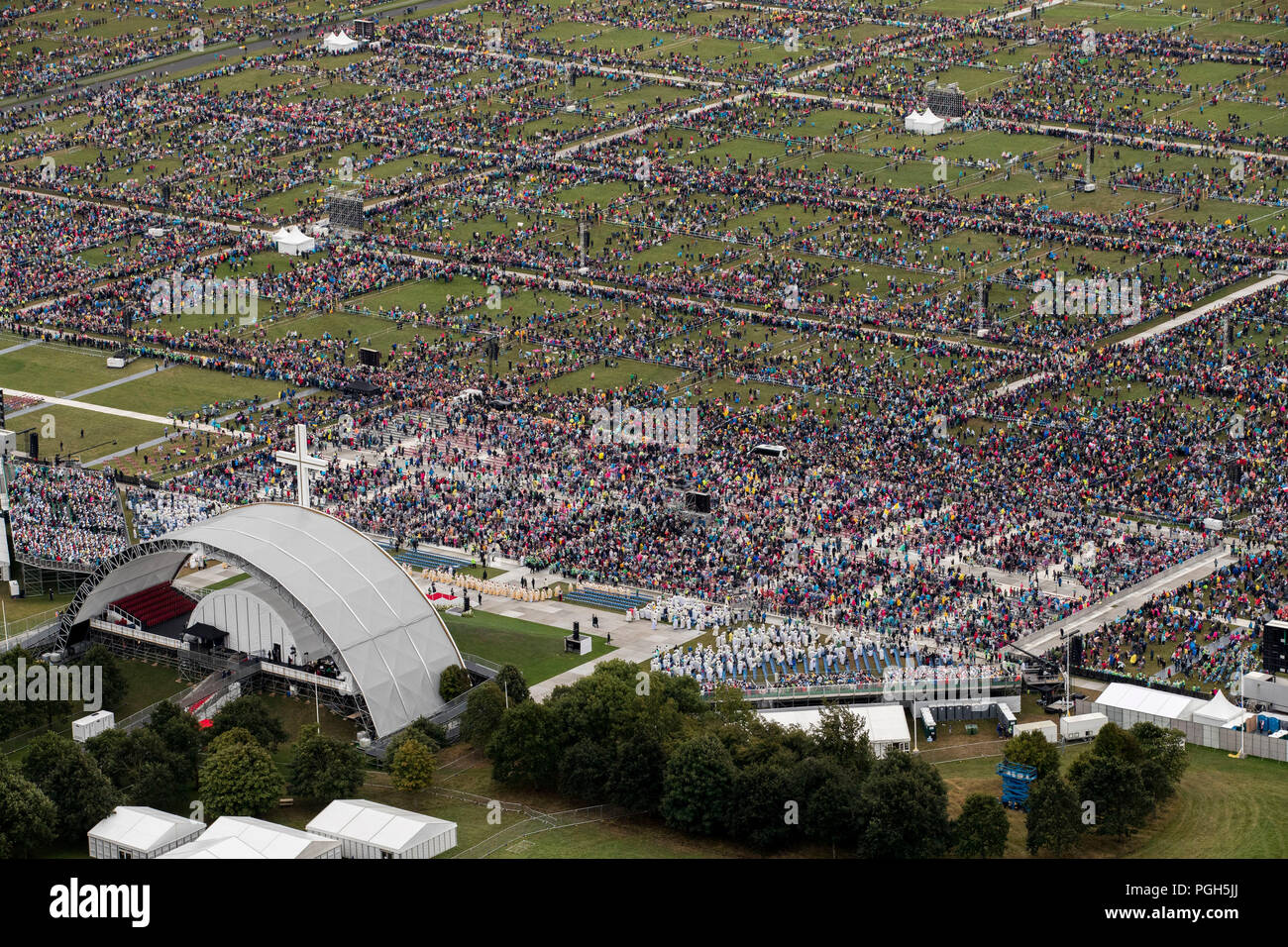 An Aerial View Of The Crowd At Phoenix Park In Dublin As Pope Francis An Aerial View Of The Crowd At Phoenix Park In Dublin As Pope Francis