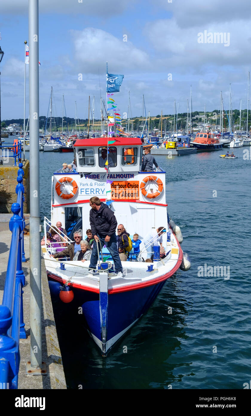 Falmouth a coastal town and Port in Cornwall England UK Pride of Falmouth ferry Stock Photo