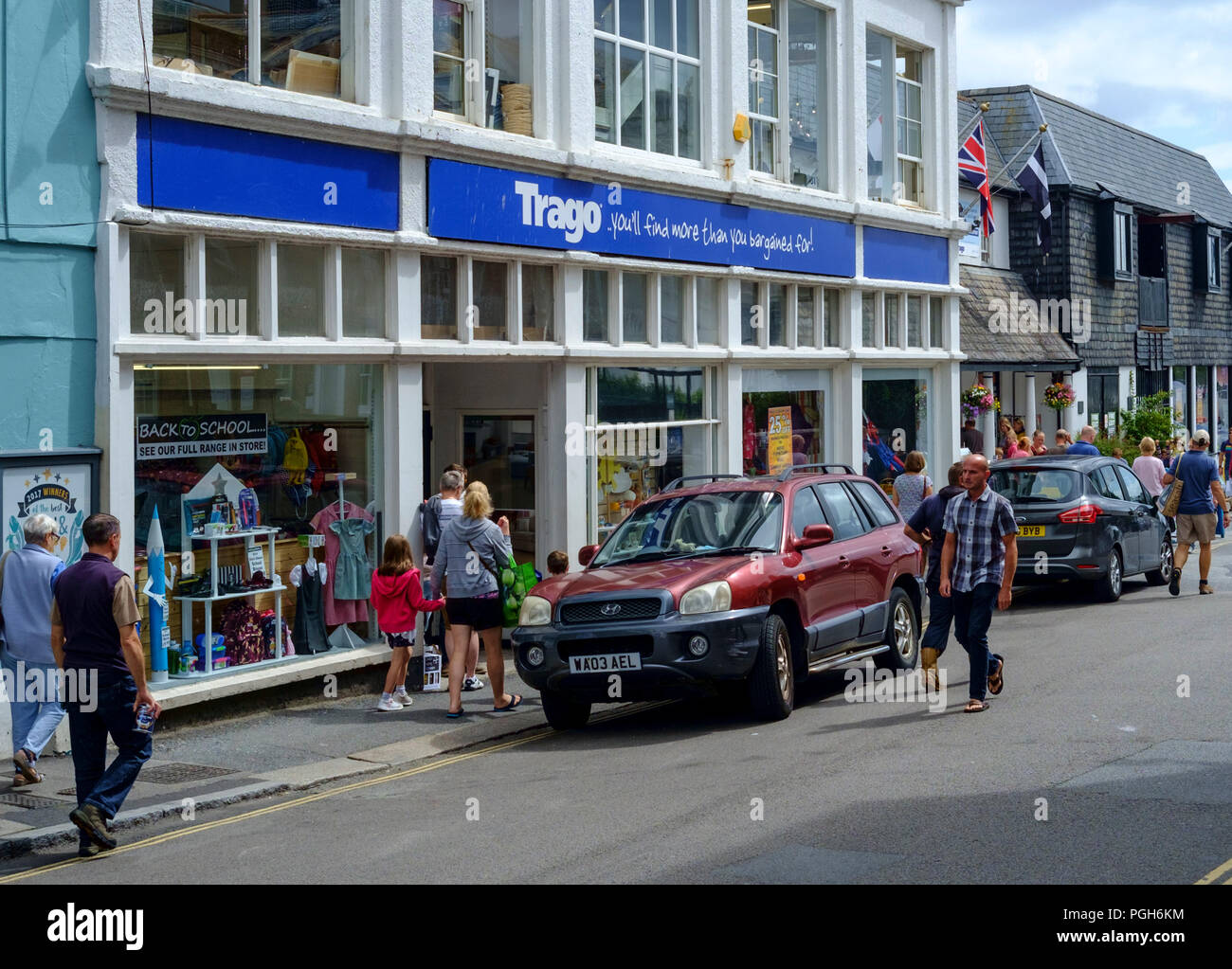 Falmouth a coastal town and Port in Cornwall England UK Trago Mills shop Stock Photo