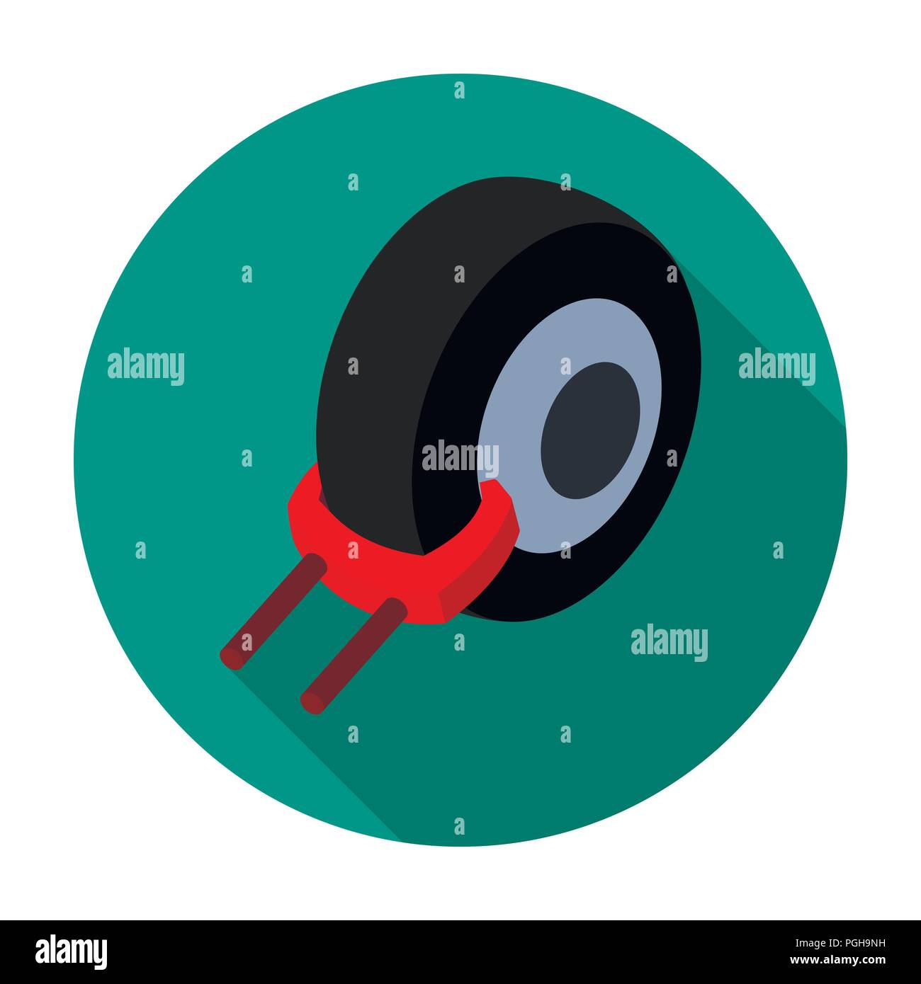 Wheel clamp icon in flat design isolated on white background. Parking