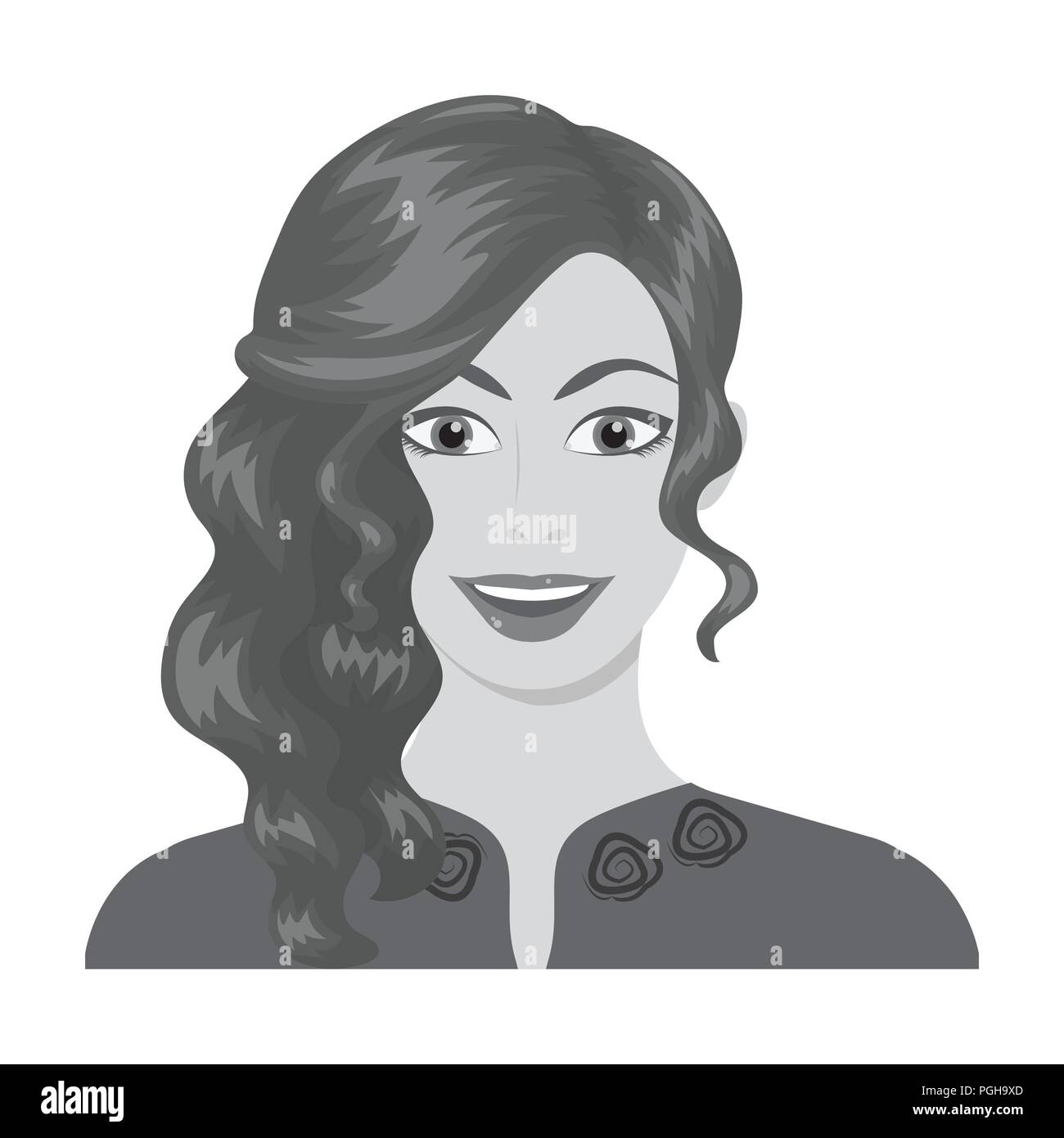 Woman, single icon in monochrome style.Woman, vector symbol stock ...