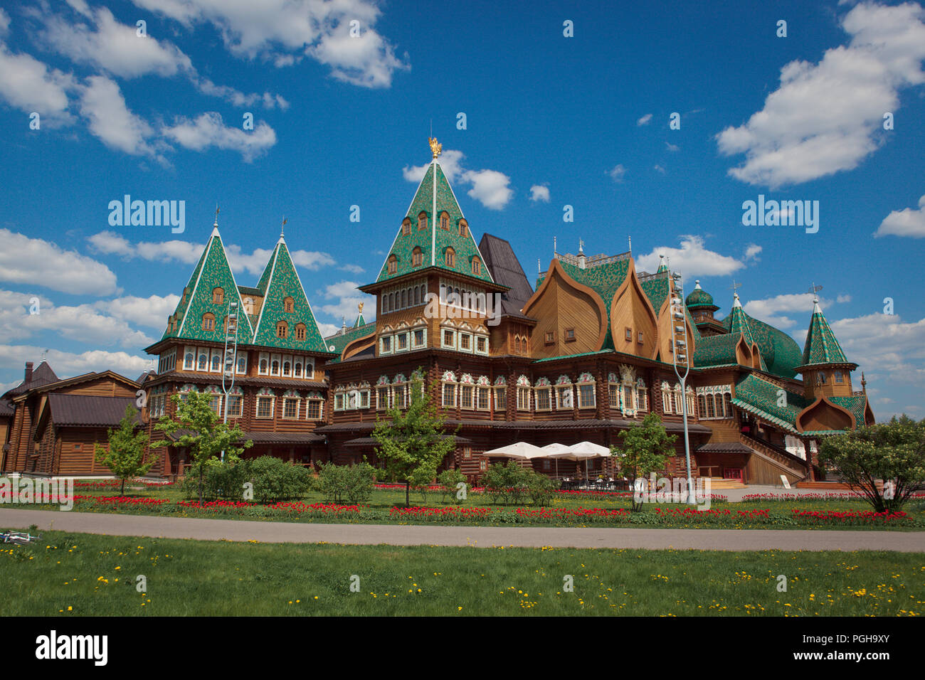 The Wooden Palace or the Palace of the Tsar Alexey Mikhailovich Kolomenskoye, Moscow Stock Photo