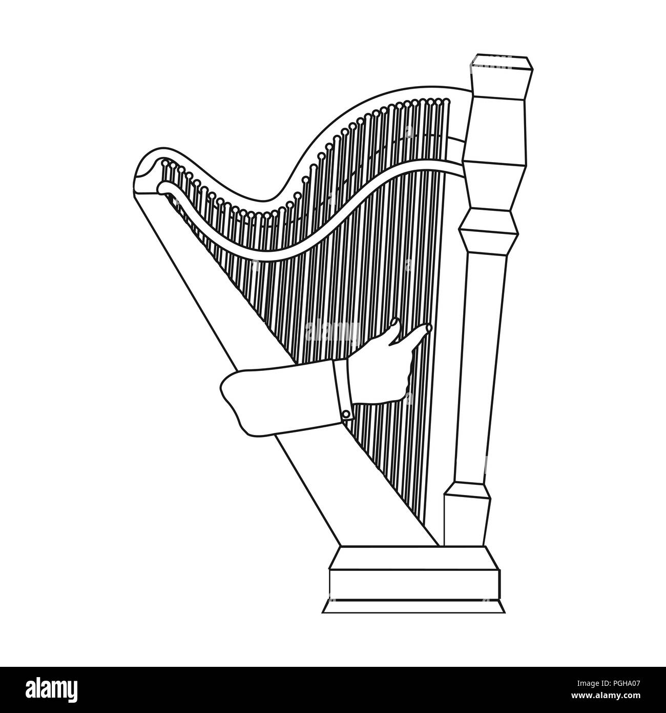 fingers.,frame,gesture,hands,harp,icon,illustration,instrument,isolated
