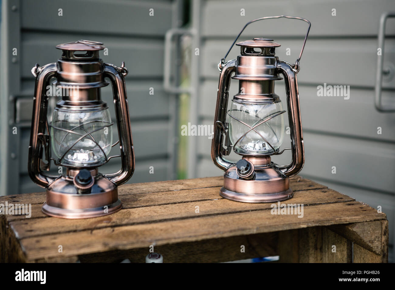 Vintage glass oil lamps hi-res stock photography and images - Alamy