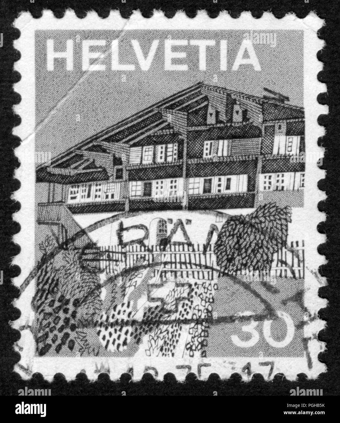 Stamp print in Switzerland Stock Photo Alamy