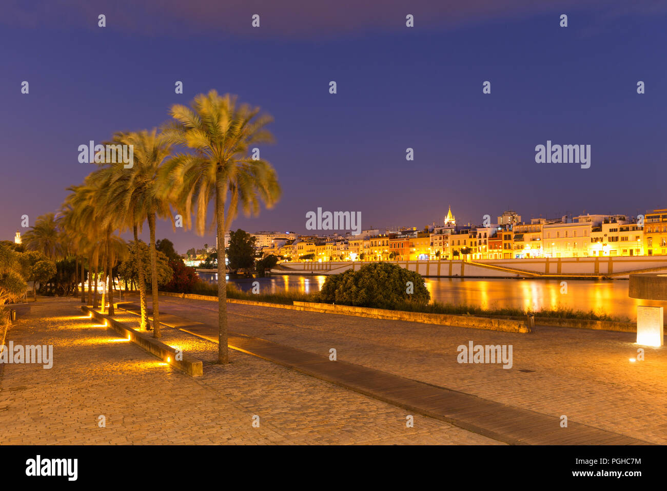 Night panorama cityscape seville hi-res stock photography and images ...