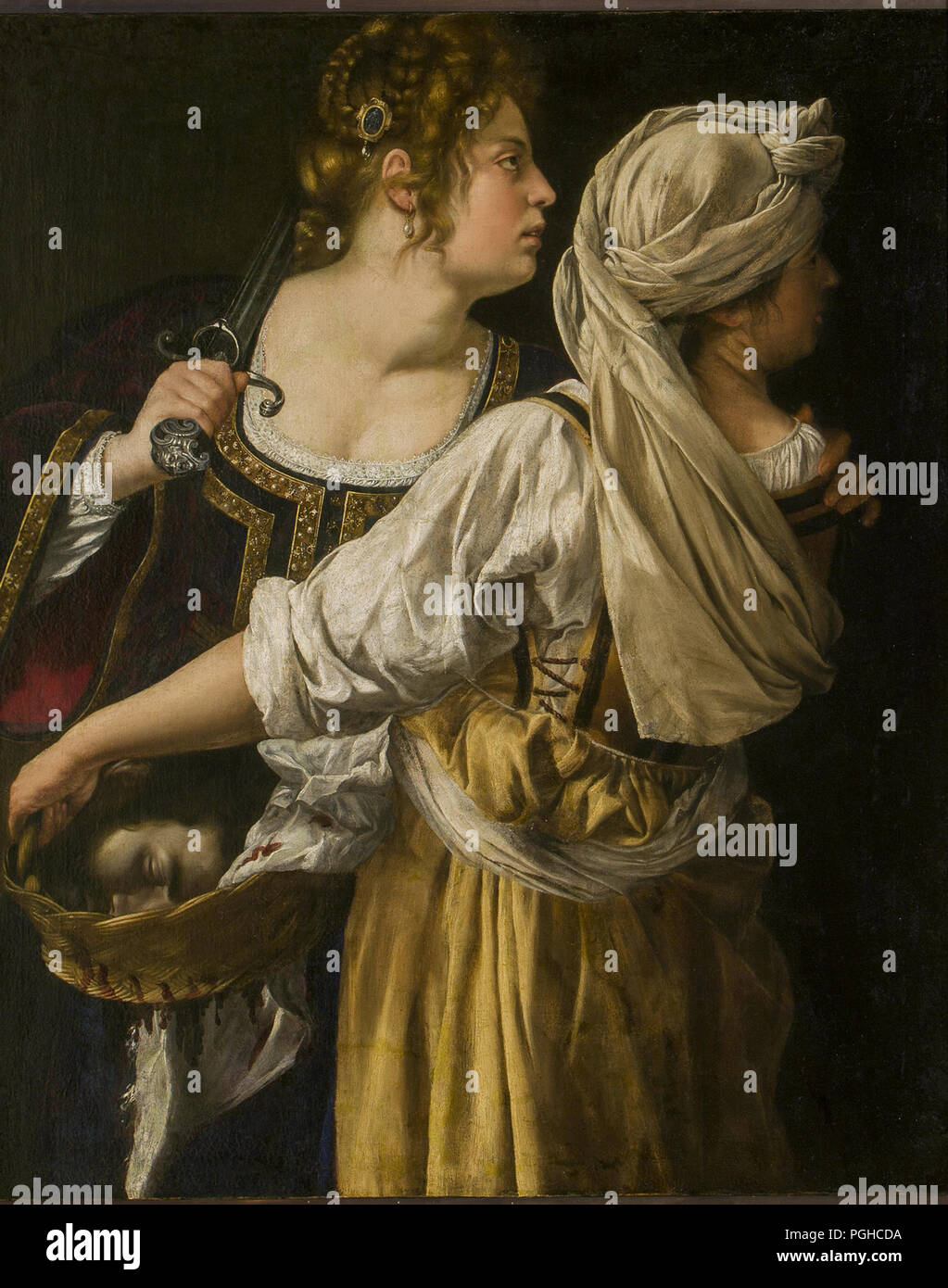 Judith and her Maidservant (1613–14) Judith and her Maidservant (Judith with Holofernes head) by Artemisia Gentileschi Stock Photo