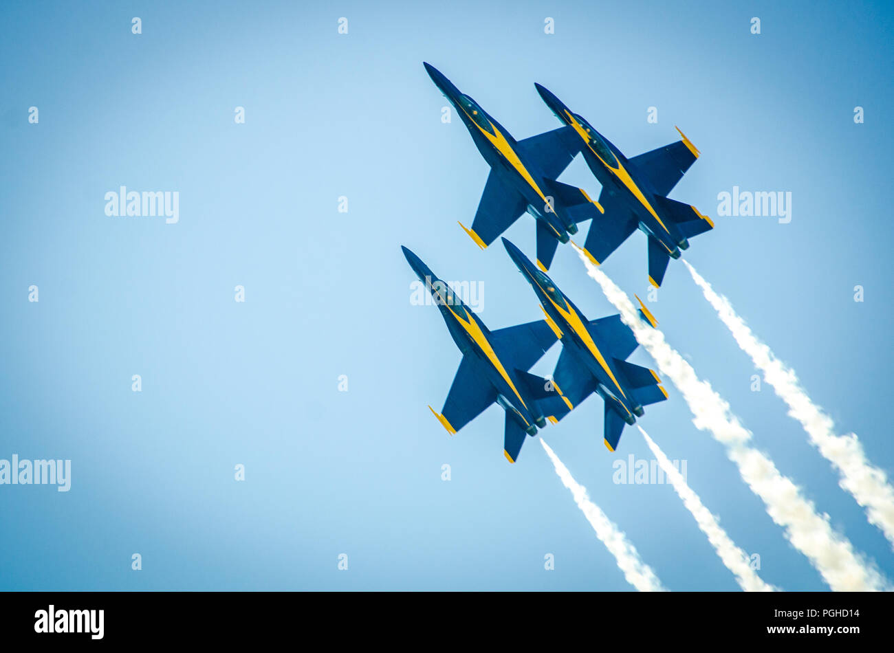 A formation of U.S. Navy F18 assigned to the Navy Flight