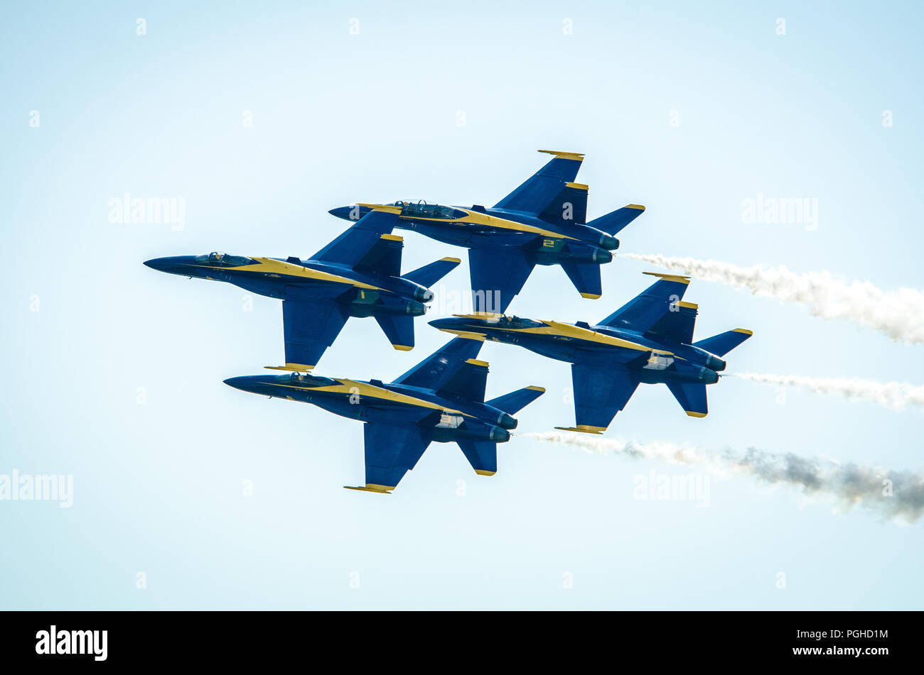 A formation of U.S. Navy F18 assigned to the Navy Flight