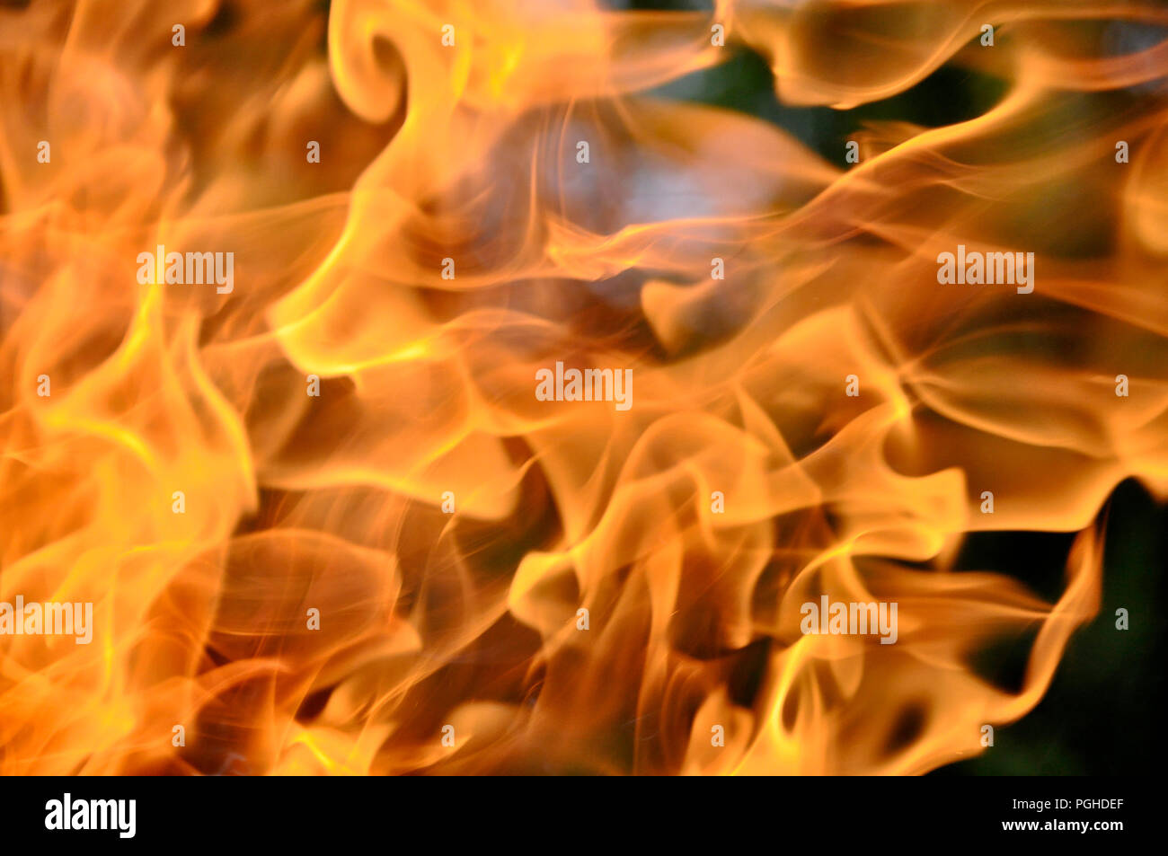 Fire. Wood burning in the fire. Orange flame. Tongue of flame Stock