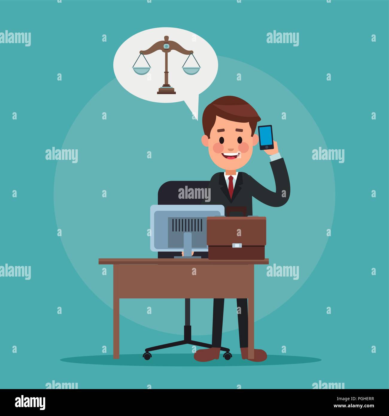 Executive lawyer cartoon Stock Vector