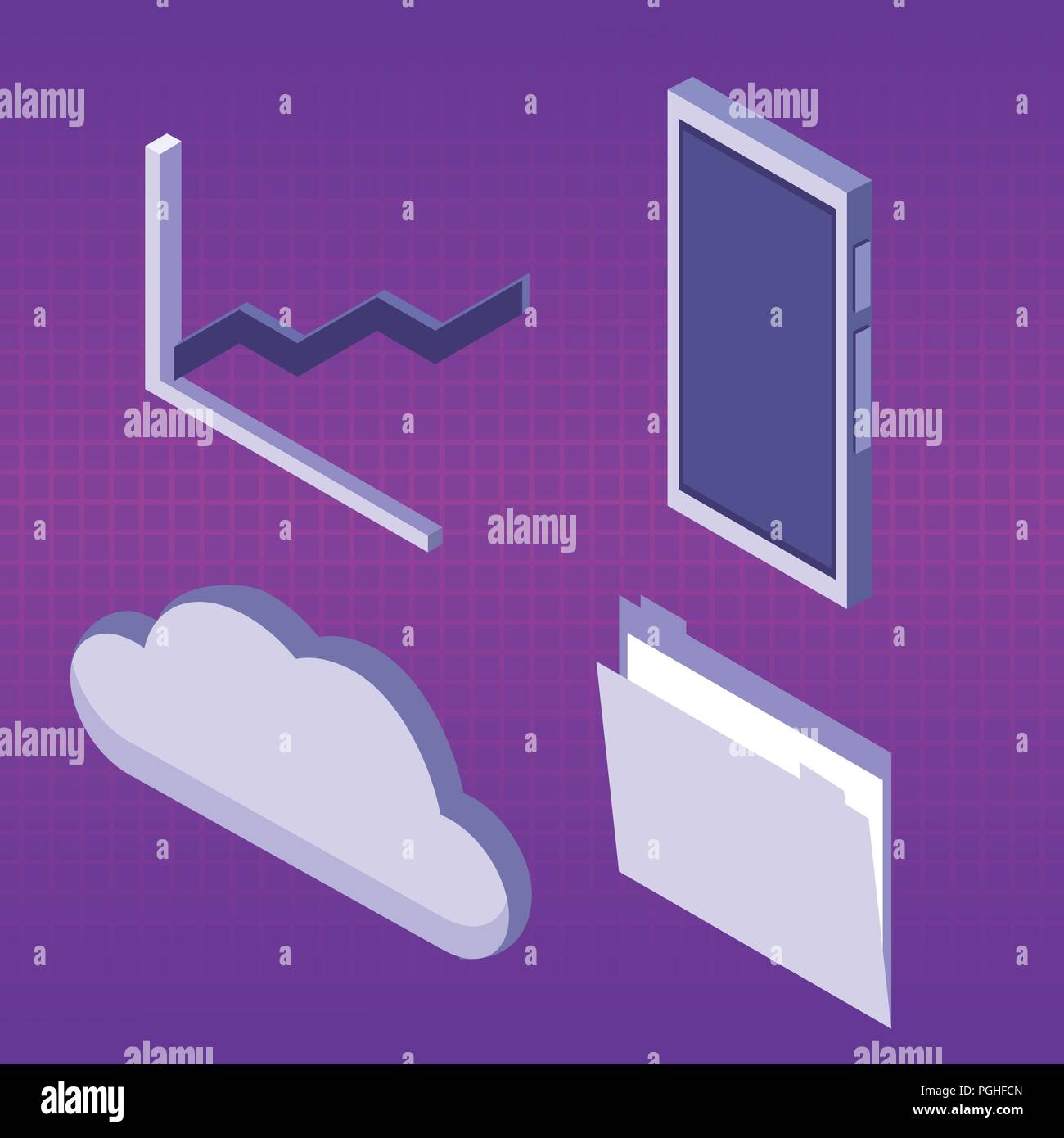Set of data center icons Stock Vector