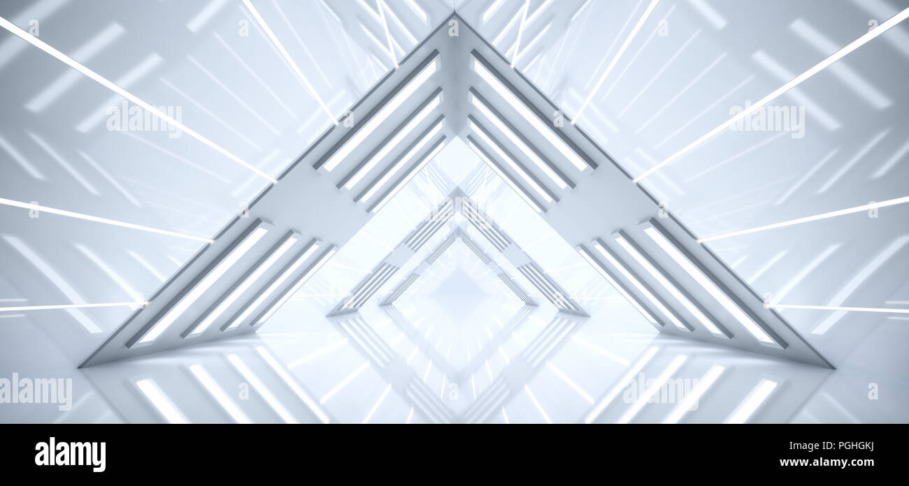 Futuristic Sci Fi Modern Spaceship Triangle Shaped Interior