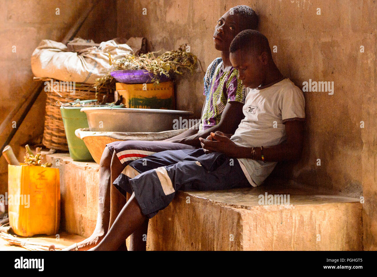 LOME, TOGO Jan 9, 2017 Unidentified Togolese young boys in the local