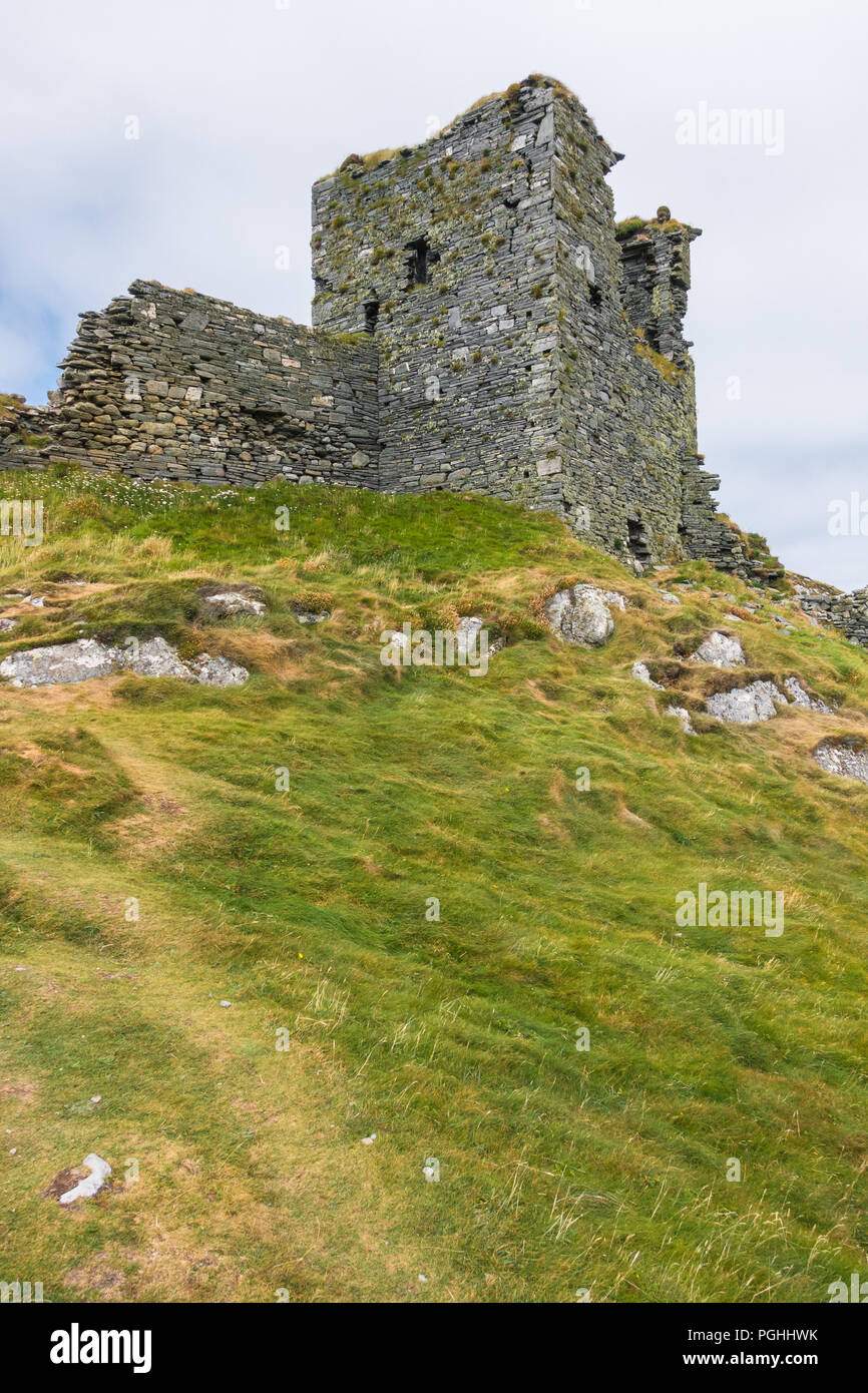 Dunlough Castle at West Cork - Ireland Stock Photo
