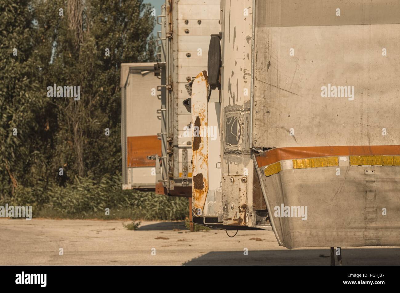 TIR containers - Transport details (Pesaro, Italy, Europe) Stock Photo