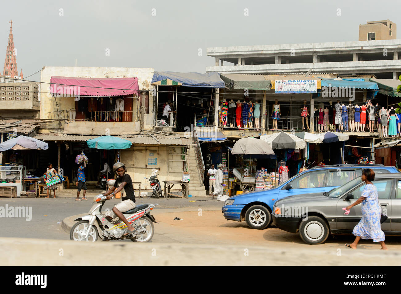 LOME, TOGO - Jan 9, 2017: Unidentified Togolese group of people work in