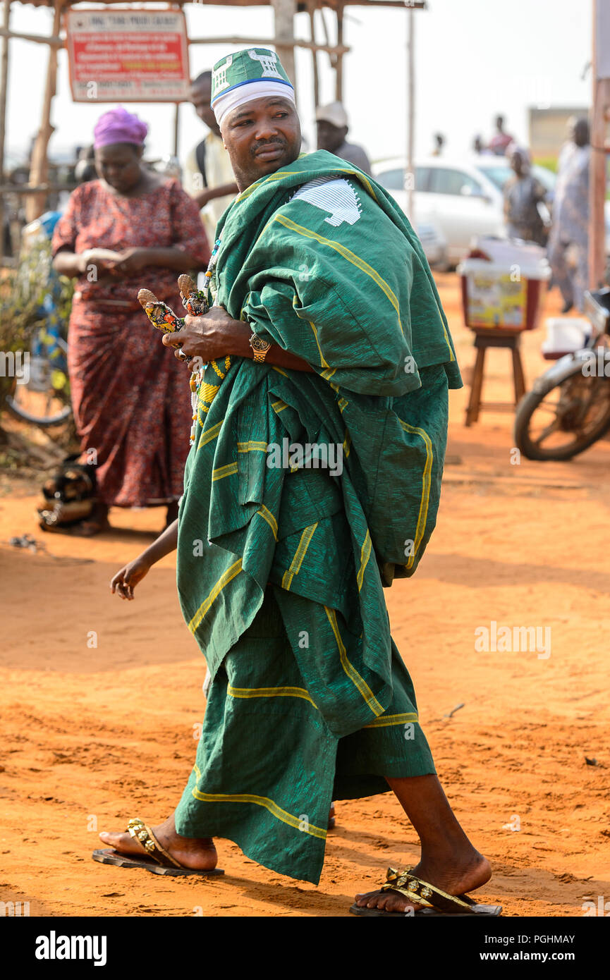 OUIDAH, BENIN - Jan 10, 2017: Unidentified Beninese man in national