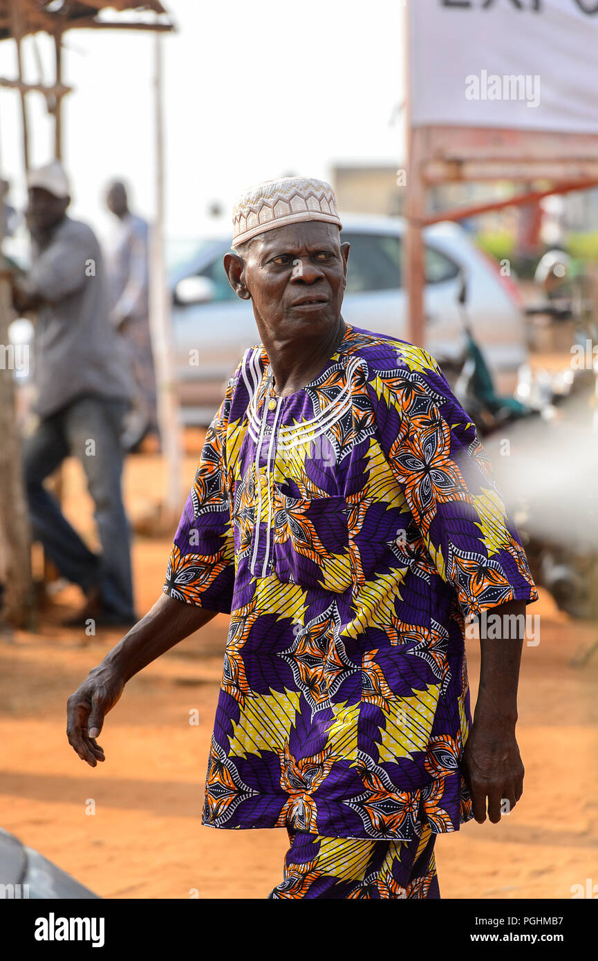 OUIDAH, BENIN - Jan 10, 2017: Unidentified Beninese man in national