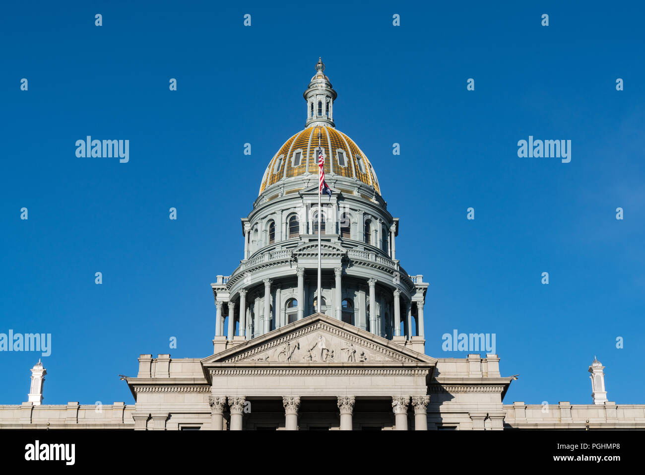 Dome of the Colorado State Capital Building in Denver, Colorado Stock Photo