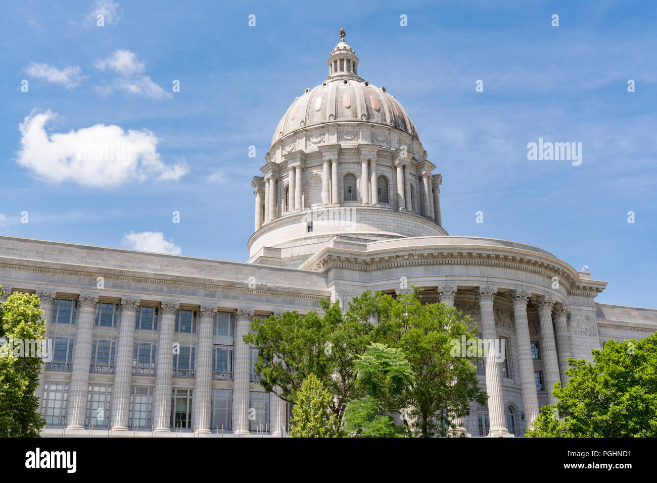 Facade of the Missouri State Capital Building in Jefferson City, Missouri Stock Photo