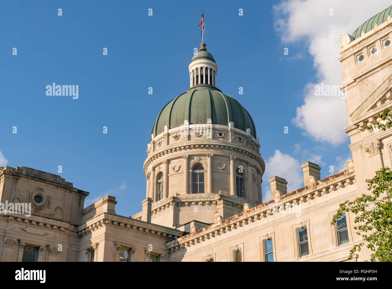 Dome of the Indiana State Capital Building in downtown Indianapolis, Indiana Stock Photo