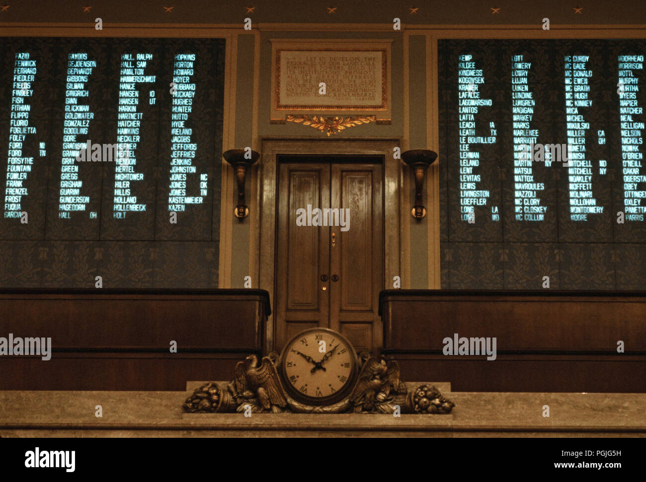 Washington, DC 1988/12/01 The vote tally board in The House of